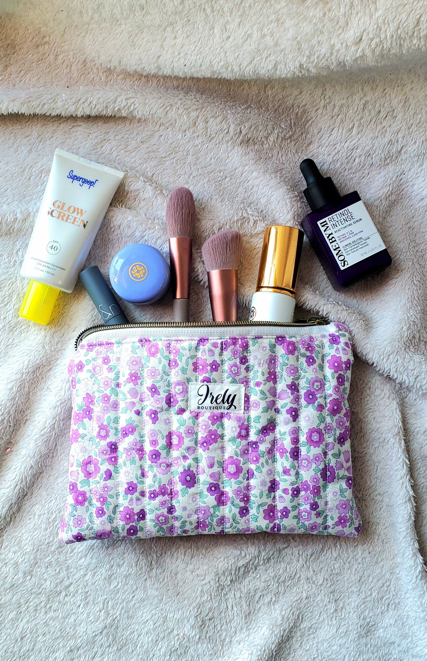 Purple Floral Pouch