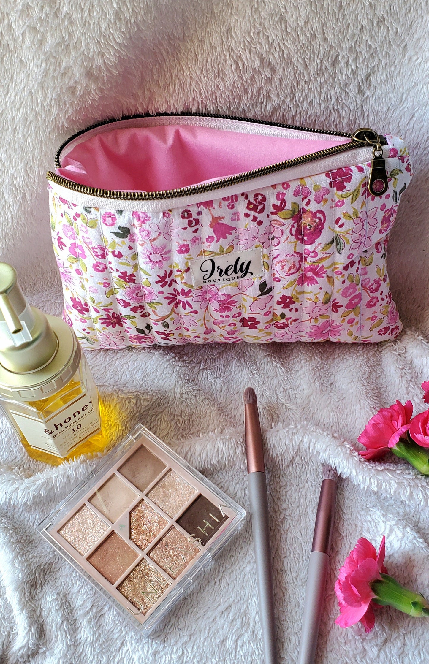 Pink Floral Pouch