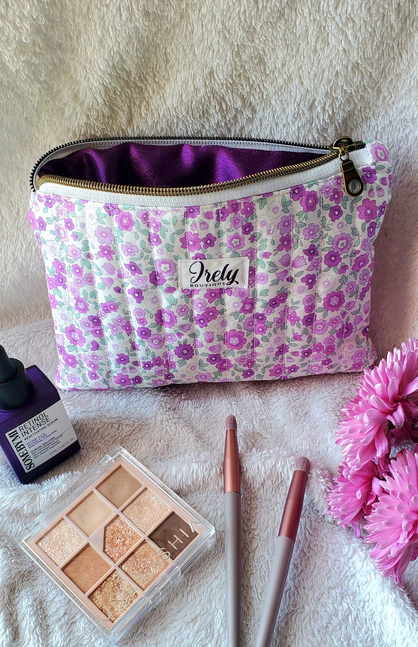 Purple Floral Pouch