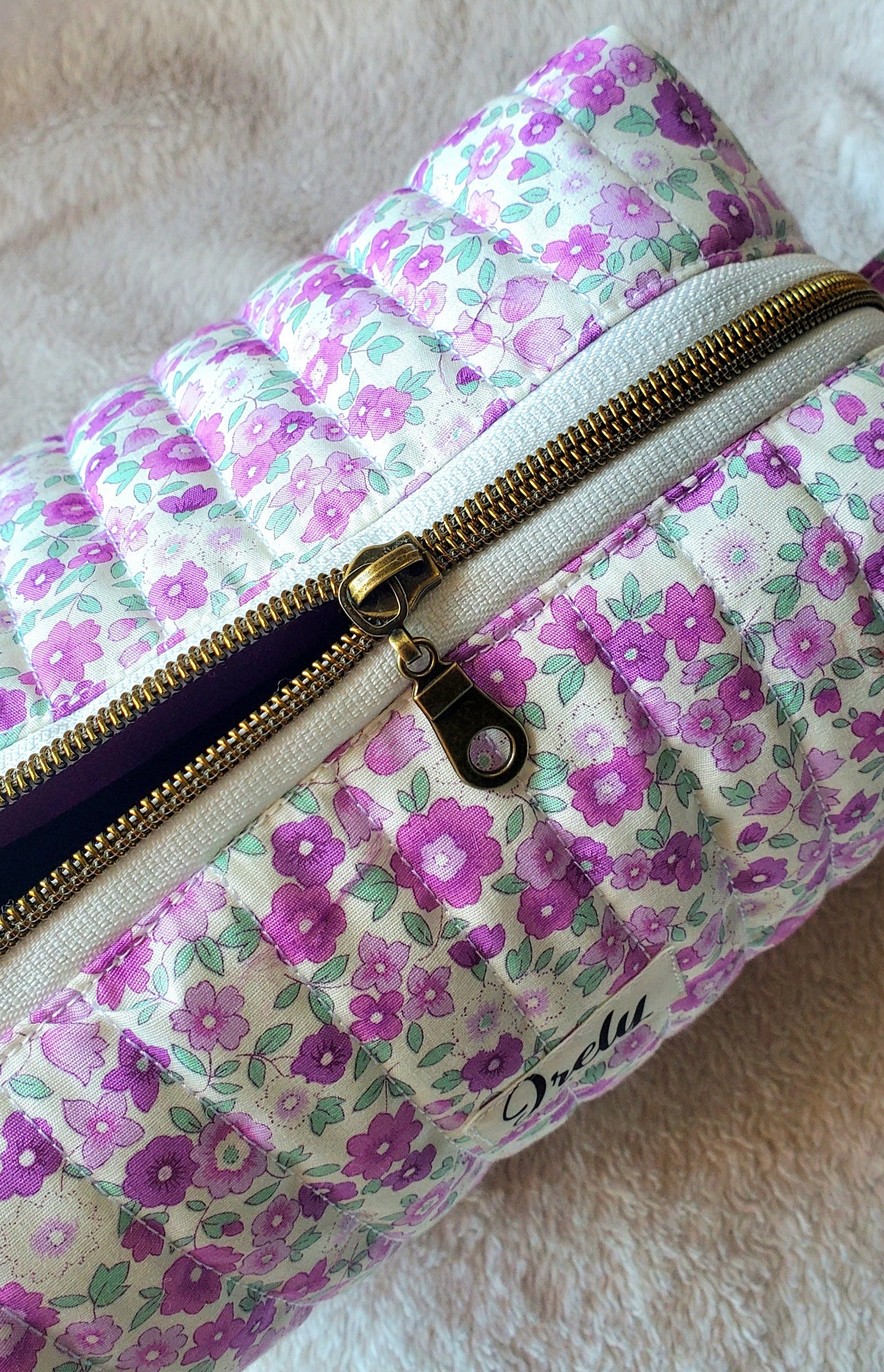 Purple Floral Cosmetic Bag
