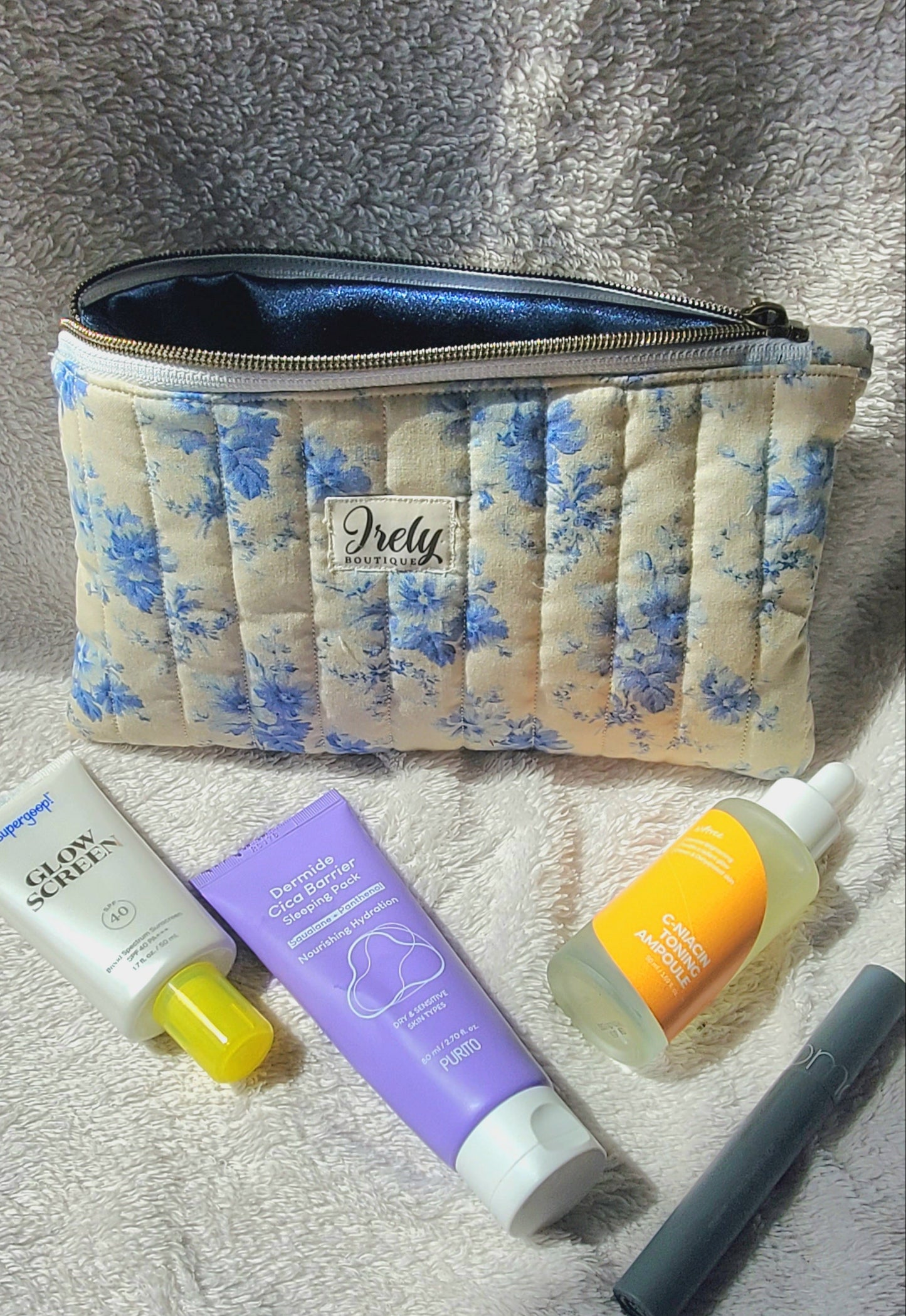 Blue Bouquet Pouch