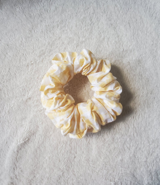 Yellow plaid scrunchie