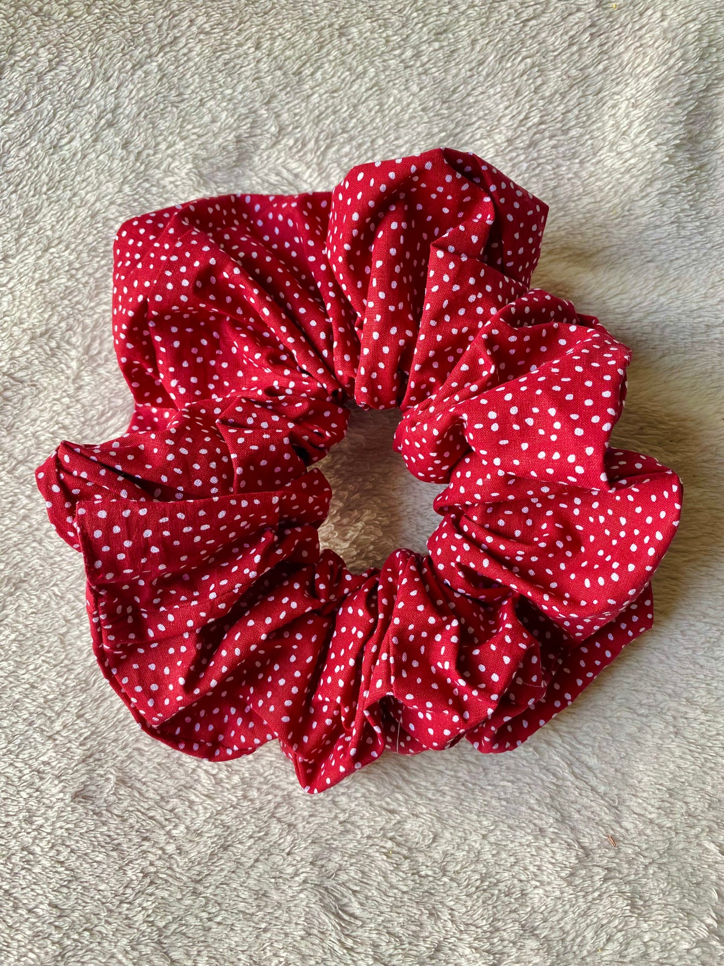 Red Polka Dot, XL Scrunchie