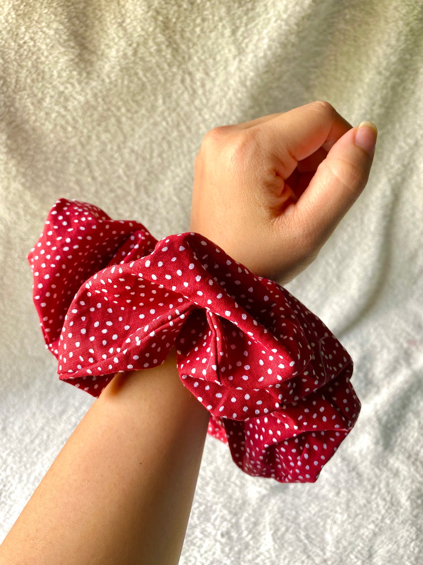 Red Polka Dot, XL Scrunchie