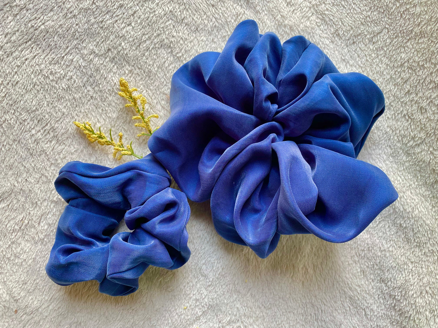 Blue Shimmer Satin, XL Scrunchie