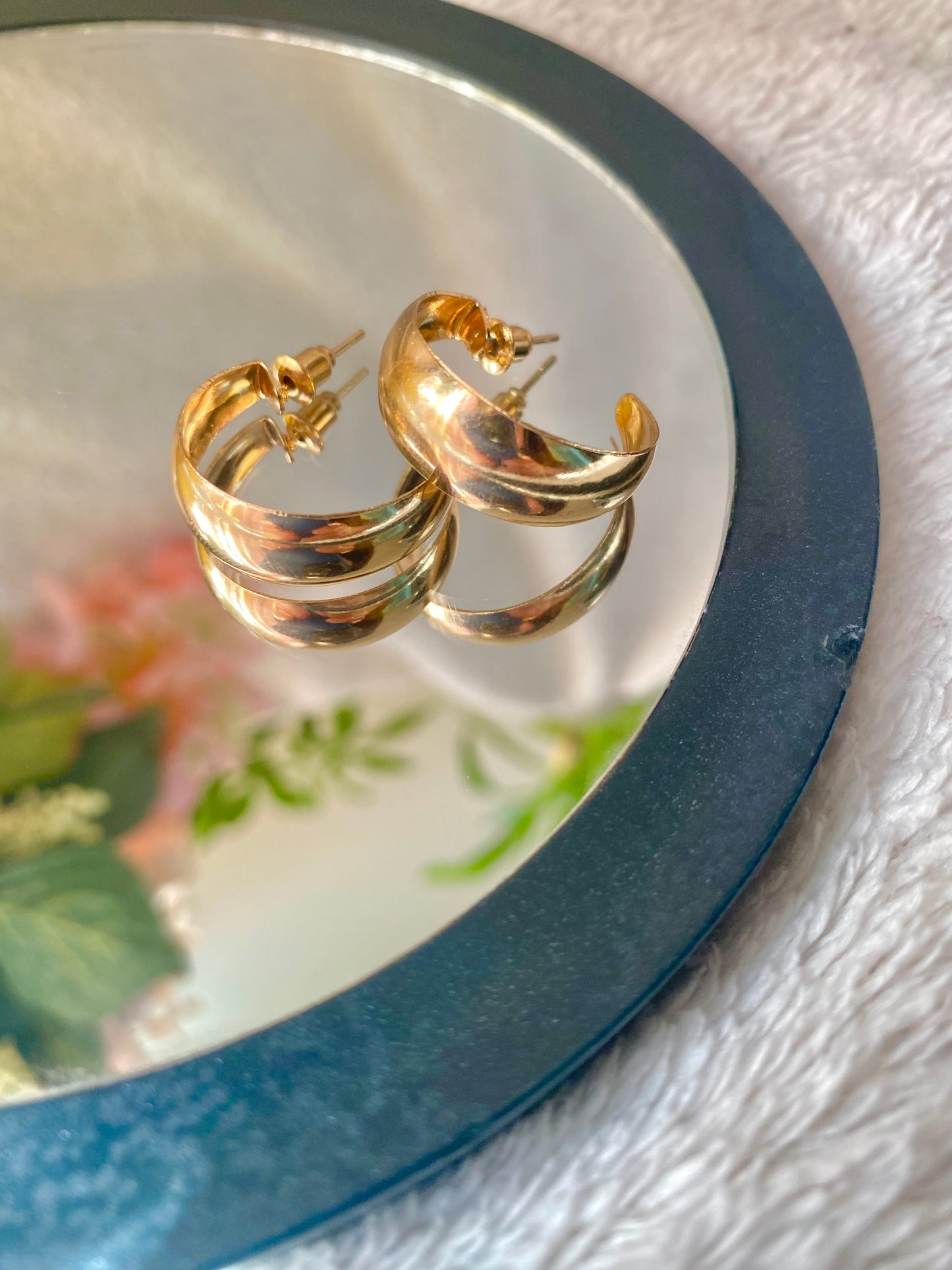 Wide Gold Hoops