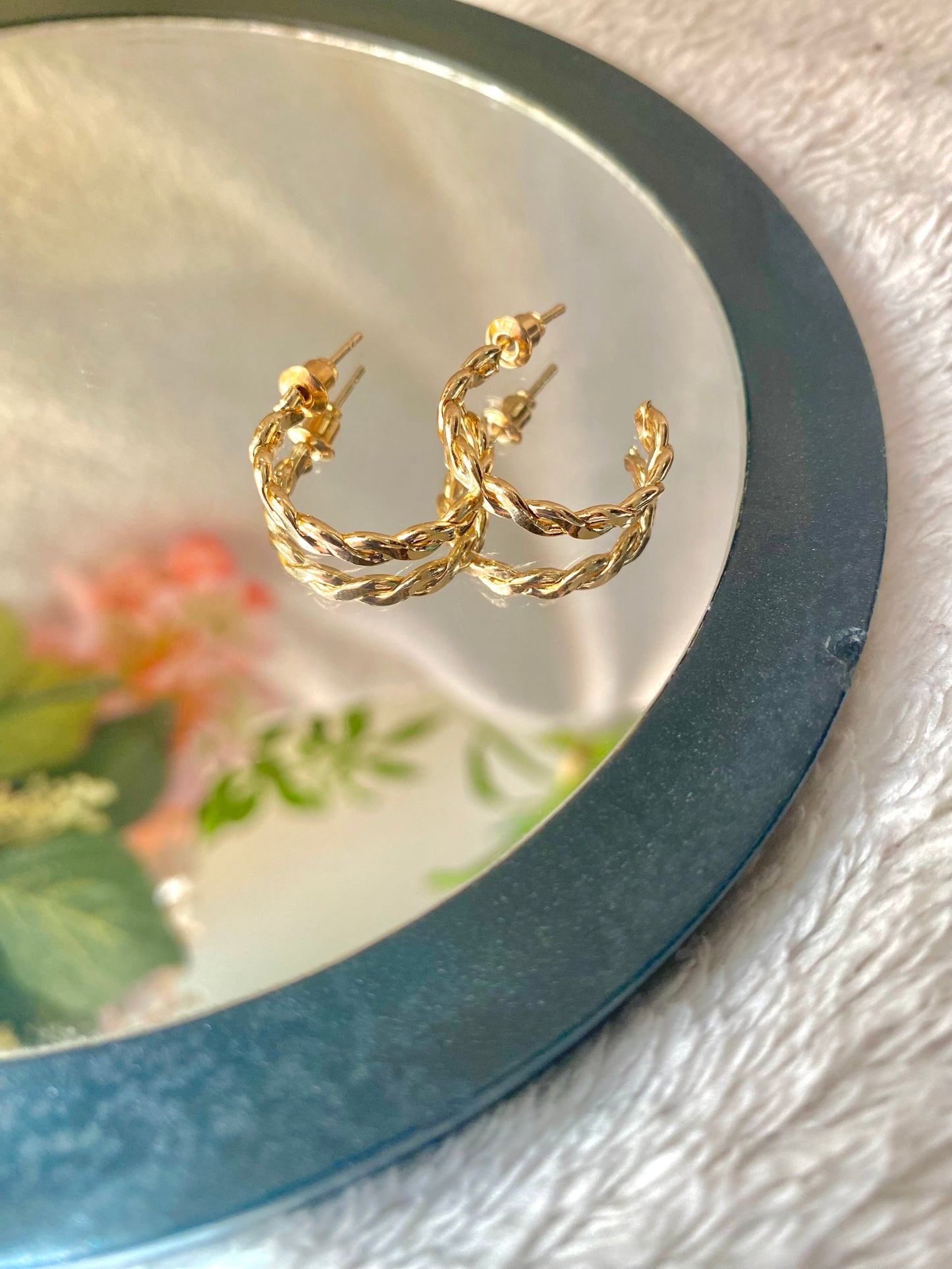 Gold Braided Hoops