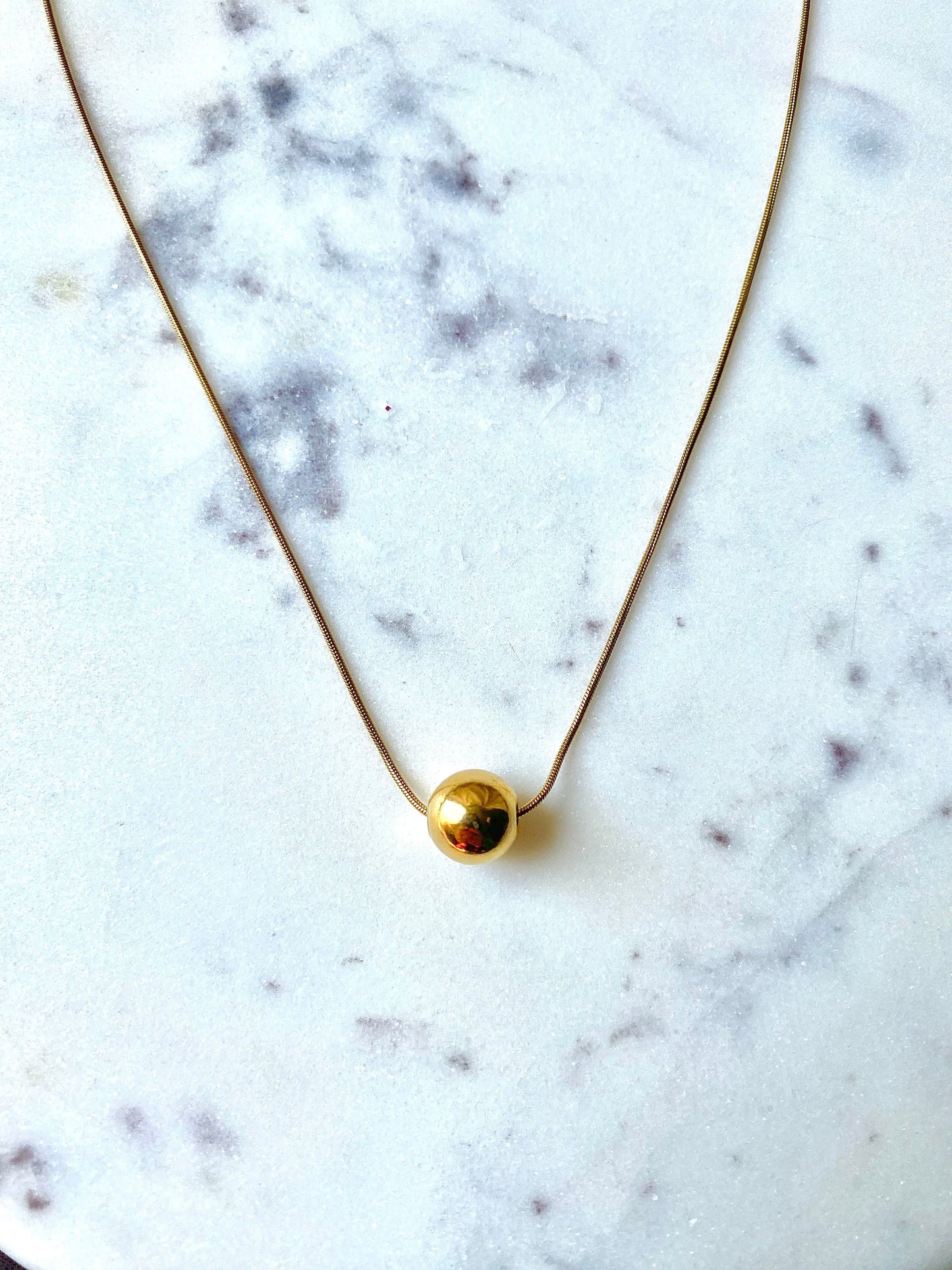 Floating Gold Ball Pendant Necklace