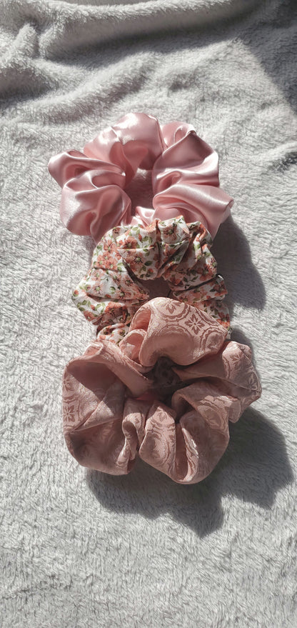 Orange Spring Flowers, M Scrunchie