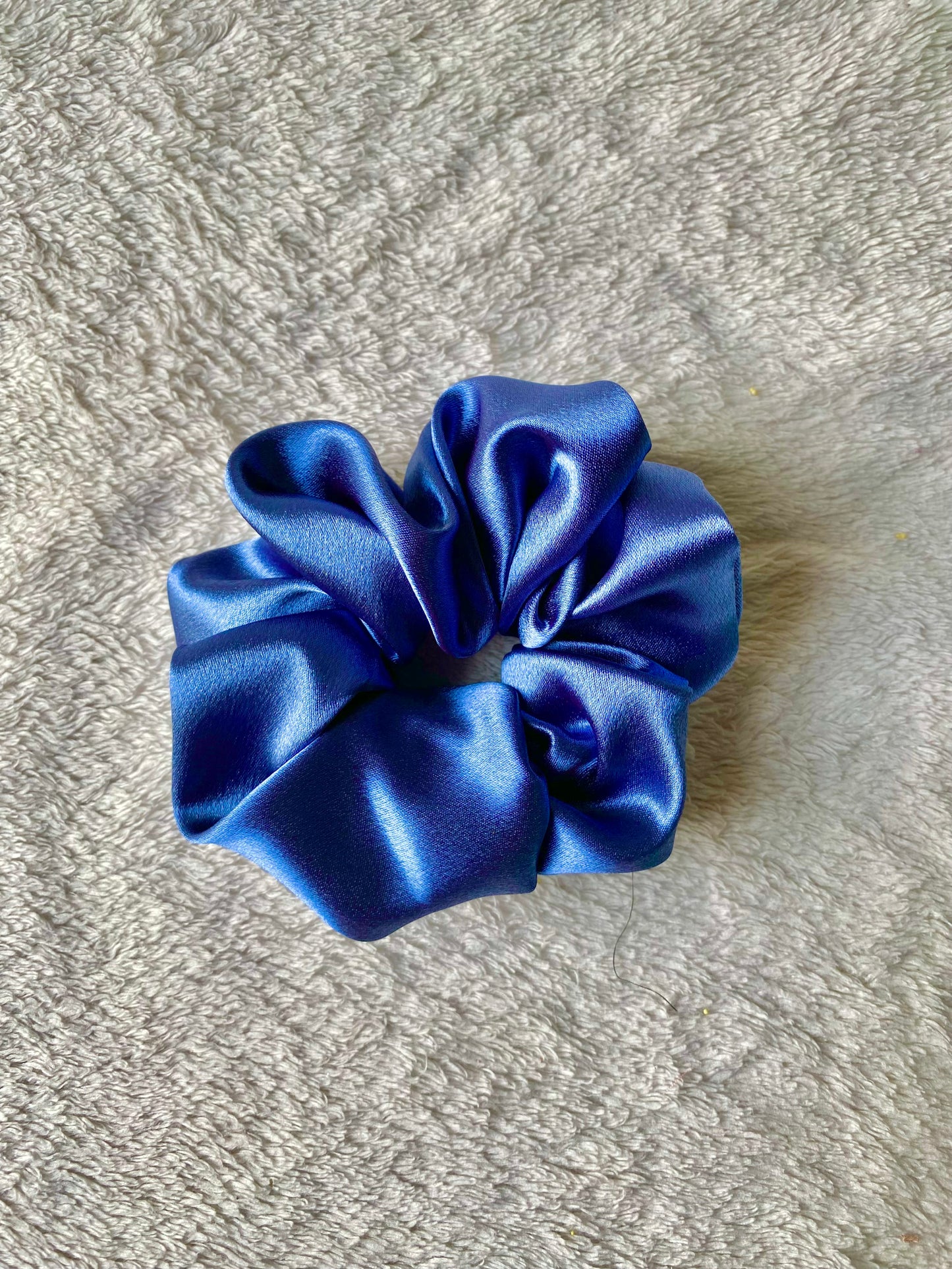 Blue Satin, M Scrunchie