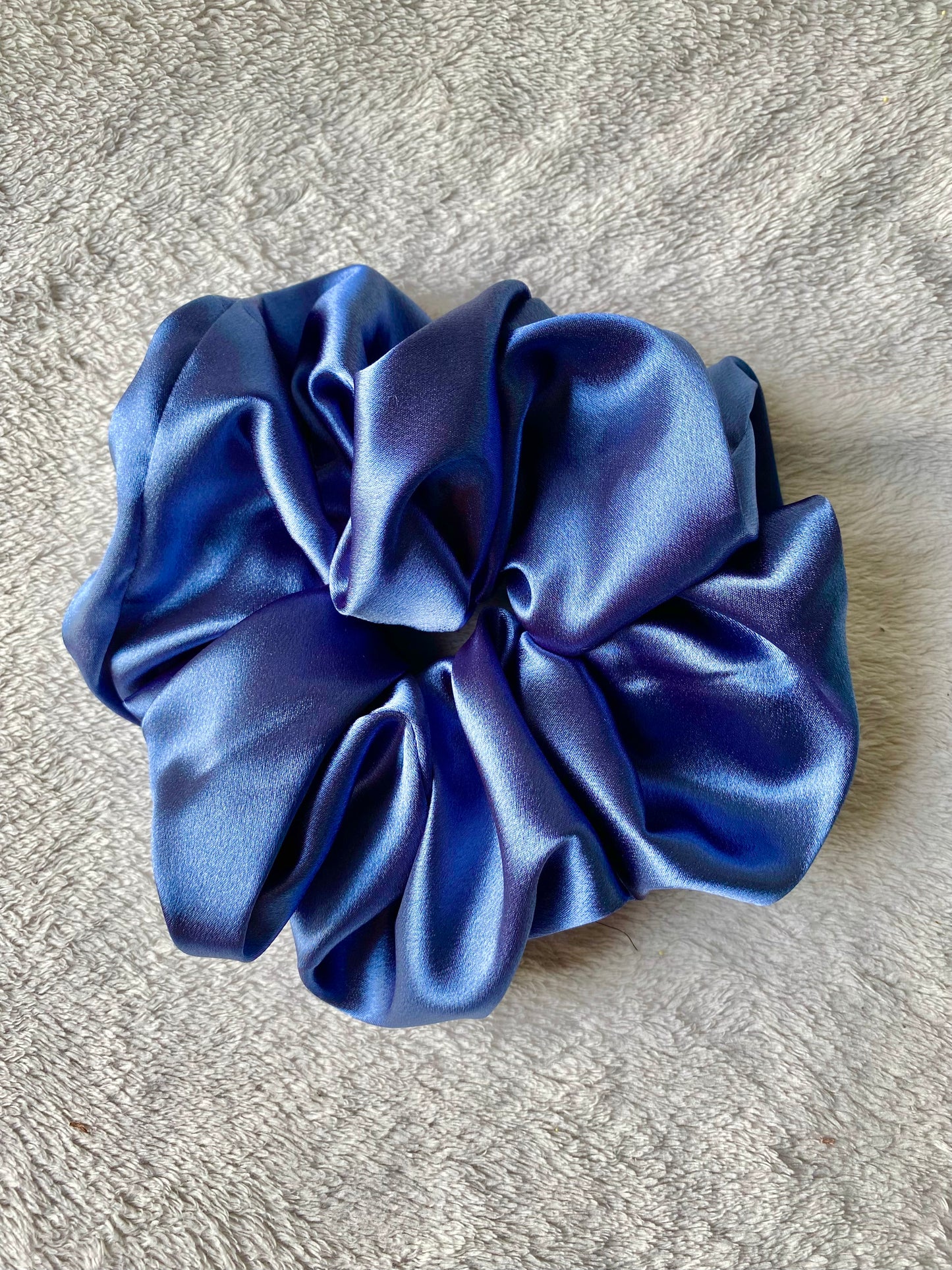 Blue Satin, XL Scrunchie