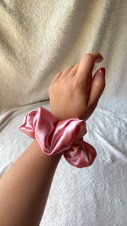 Pink Satin, M Scrunchie